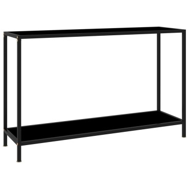 vidaXL Τραπέζι Κονσόλα Μαύρο 120x35x75cm από Ψημένο Γυαλί 1 τεμ.