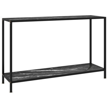 vidaXL Τραπέζι Κονσόλα Μαύρο 120x35x75cm από Ψημένο Γυαλί 1 τεμ.