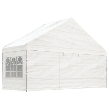 vidaXL Κιόσκι με Τέντα Λευκό 5,88 x 2,23 x 3,75 μ. από Πολυαιθυλένιο