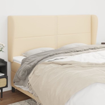 vidaXL Κεφαλάρι με Πτερύγια Κρεμ 163x23x118/128cm Υφασμάτινο 1 τεμ.