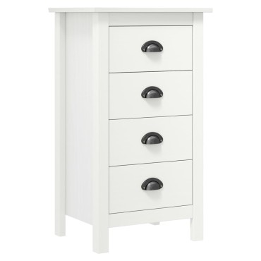 vidaXL Μπουφές Hill Λευκός 46x35x80cm από Μασίφ Ξύλο Πεύκου 1 τεμ.