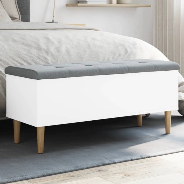 vidaXL Παγκάκι Αποθήκευσης Λευκό 102x42x46cm από Επεξεργ. Ξύλο 1 τεμ.