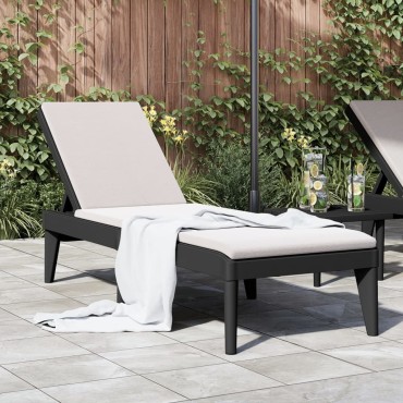 vidaXL Ξαπλώστρα Ανθρακί 186x60x29 από Πολυπροπυλένιο 118x57x29cm 1 τεμ.