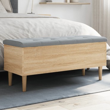 vidaXL Παγκάκι Αποθήκευσης Sonoma Δρυς 102x42x46cm Επεξ. Ξύλο 1 τεμ.