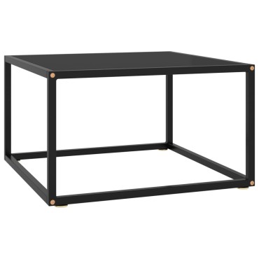 vidaXL Τραπεζάκι Σαλονιού Μαύρο 60x60x35cm με Μαύρο Γυαλί 1 τεμ.
