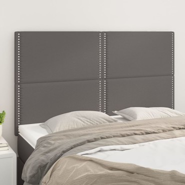 vidaXL Κεφαλάρια Κρεβατιού 4 τεμ. Γκρι 72x5x78/88cm Συνθετικό Δέρμα