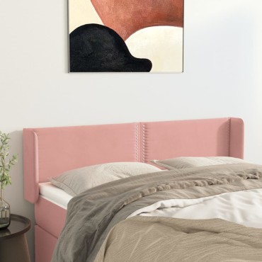 vidaXL Κεφαλάρι με Πτερύγια Ροζ 147x16x78/88cm Βελούδινο 1 τεμ.