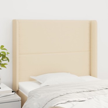 vidaXL Κεφαλάρι με Πτερύγια Κρεμ 83x16x118/128cm Υφασμάτινο 1 τεμ.