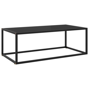 vidaXL Τραπεζάκι Σαλονιού Μαύρο 100x50x35cm με Μαύρο Γυαλί 1 τεμ.