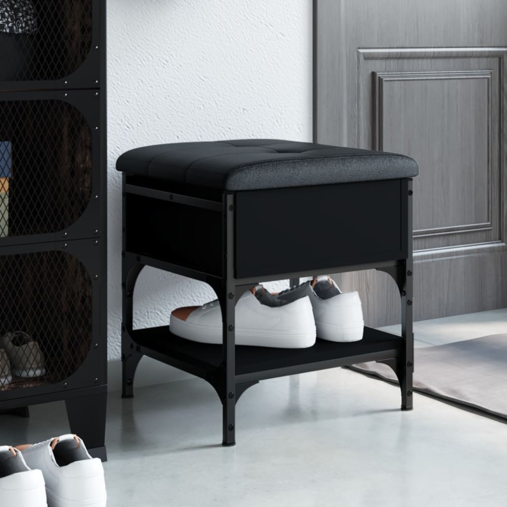 vidaXL Παπουτσοθήκη Μαύρη 42x42x45cm από Επεξεργασμένο Ξύλο 1 τεμ.