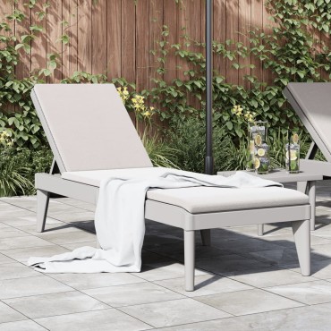 vidaXL Ξαπλώστρα Γκρι 186x60x29 από Πολυπροπυλένιο 118x57x29cm 1 τεμ.