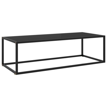 vidaXL Τραπεζάκι Σαλονιού Μαύρο 120x50x35cm με Μαύρο Γυαλί 1 τεμ.
