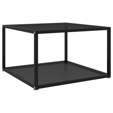 vidaXL Τραπεζάκι Σαλονιού Μαύρο 60x60x35cm από Ψημένο Γυαλί 1 τεμ.
