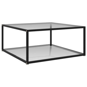 vidaXL Τραπεζάκι Σαλονιού Διαφανές 80x80x35cm από Ψημένο Γυαλί 1 τεμ.