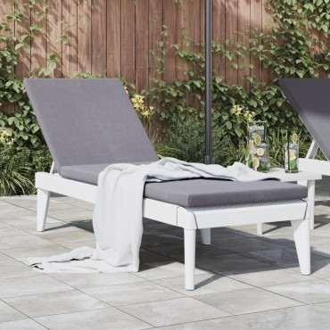 vidaXL Ξαπλώστρα με Μαξιλάρι Λευκή 186x60x29 από Πολυπροπυλένιο 118x57x29cm 1 τεμ.