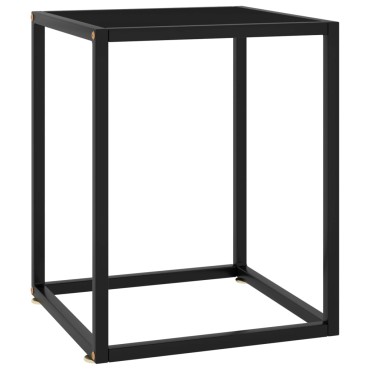 vidaXL Τραπεζάκι Σαλονιού Μαύρο 40x40x50cm με Μαύρο Γυαλί 1 τεμ.