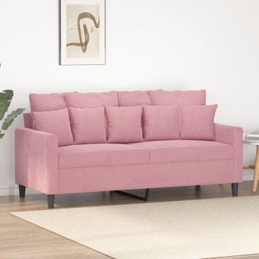 vidaXL Καναπές Διθέσιος Ροζ Βελούδινος 158x77x80cm 1 τεμ.