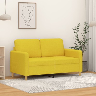 vidaXL Καναπές Διθέσιος Ανοιχτό Κίτρινο Υφασμάτινος 138x77x80cm 1 τεμ.