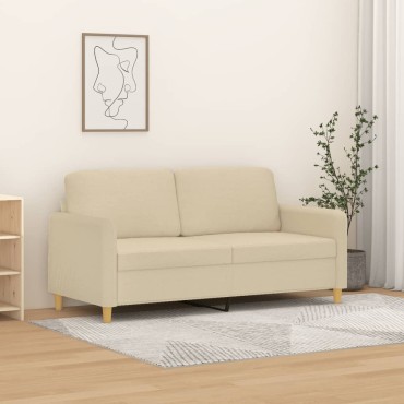 vidaXL Καναπές Διθέσιος Κρεμ Υφασμάτινος 158x77x80cm 1 τεμ.