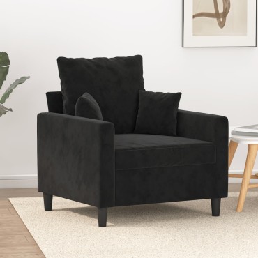 vidaXL Πολυθρόνα Μαύρη Βελούδινη 78x77x80cm 1 τεμ. Γωνιακός