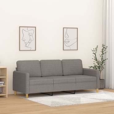 vidaXL Καναπές Τριθέσιος Taupe Υφασμάτινος 198x77x80cm 1 τεμ.