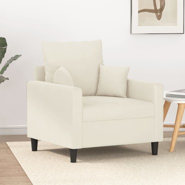 vidaXL Πολυθρόνα Κρεμ Βελούδινη 78x77x80cm 1 τεμ. Γωνιακός