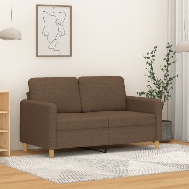vidaXL Καναπές Διθέσιος Καφέ Υφασμάτινος 138x77x80cm 1 τεμ.
