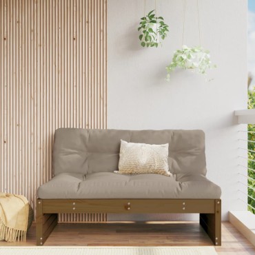 vidaXL Καναπές Κήπου Μεσαίος Μελί 120x80cm από Μασίφ Ξύλο Πεύκου 1 τεμ. Γωνιακός