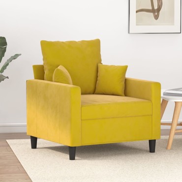 vidaXL Πολυθρόνα Κίτρινο Βελούδινη 78x77x80cm 1 τεμ. Γωνιακός