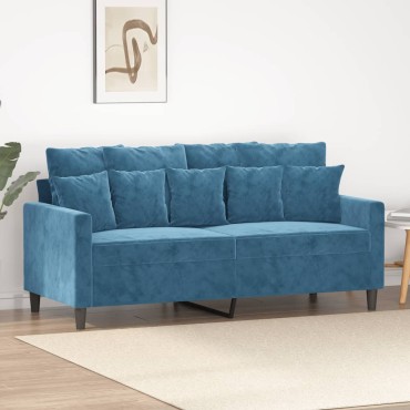 vidaXL Καναπές Διθέσιος Μπλε Βελούδινος 158x77x80cm 1 τεμ.
