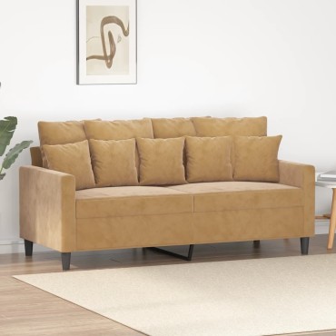 vidaXL Καναπές Διθέσιος Καφέ Βελούδινος 158x77x80cm 1 τεμ.