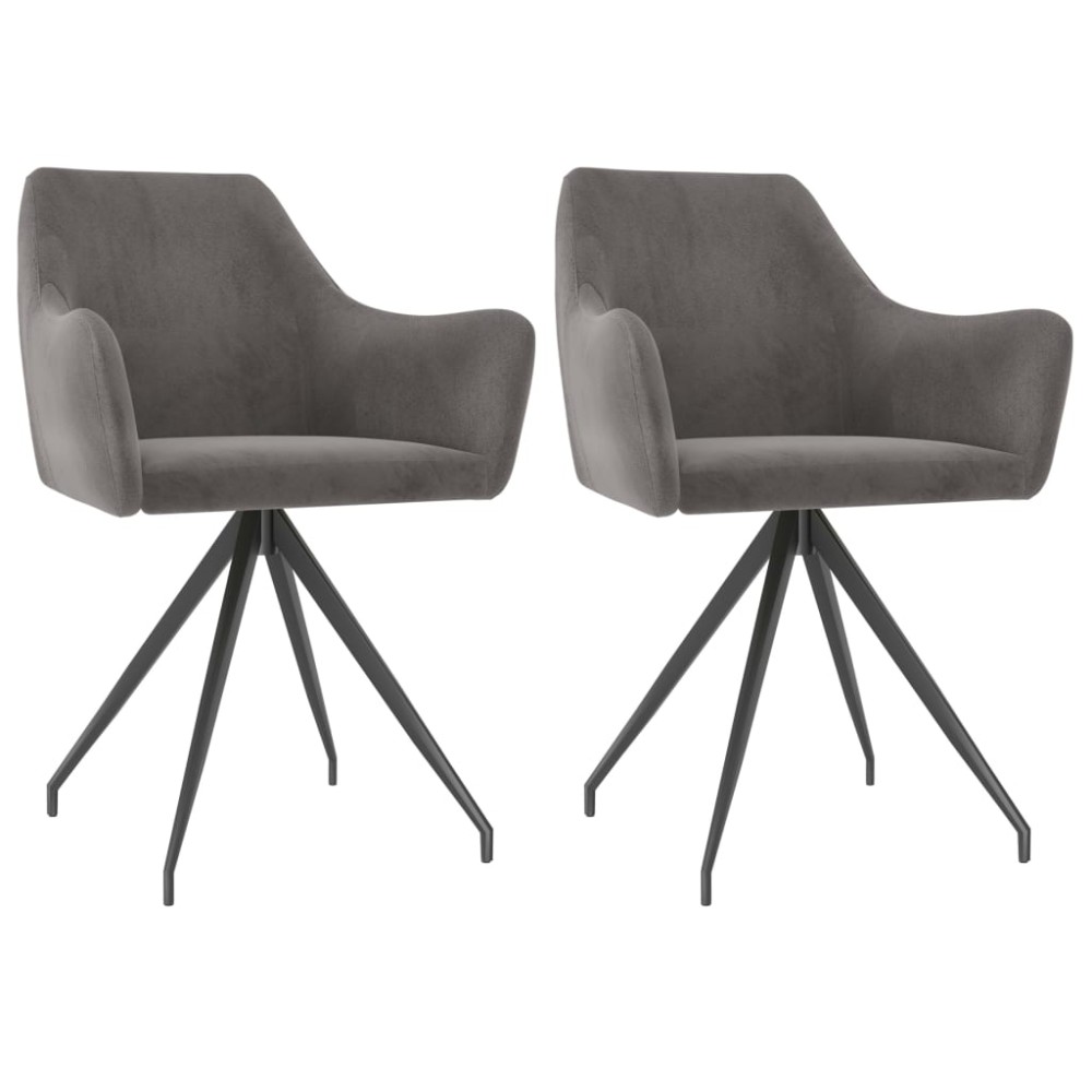 323084 vidaXL Dining Chairs 2 pcs Dark Grey Velvet