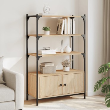 vidaXL Βιβλιοθήκη 3 Επιπέδων Sonoma Δρυς 70x30x109,5cm Επεξεργ. Ξύλο 1 τεμ.