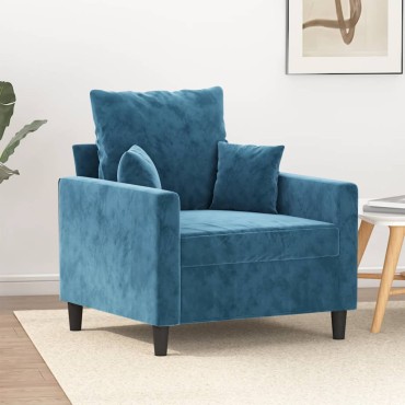 vidaXL Πολυθρόνα Μπλε Βελούδινη 78x77x80cm 1 τεμ. Γωνιακός