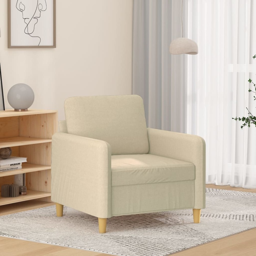 vidaXL Πολυθρόνα Κρεμ Υφασμάτινη 78x77x80cm 1 τεμ. Γωνιακός