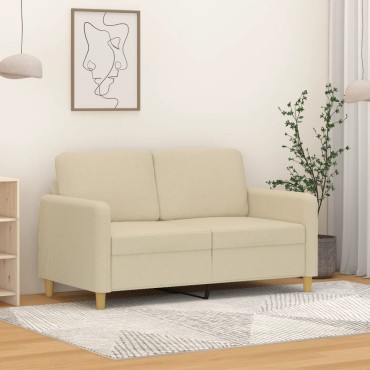 vidaXL Καναπές Διθέσιος Κρεμ Υφασμάτινος 138x77x80cm 1 τεμ.