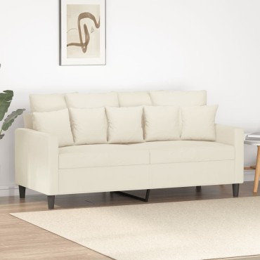 vidaXL Καναπές Διθέσιος Κρεμ Βελούδινος 158x77x80cm 1 τεμ.