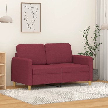vidaXL Καναπές Διθέσιος Μπορντό Υφασμάτινος 138x77x80cm 1 τεμ.