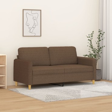 vidaXL Καναπές Διθέσιος Καφέ Υφασμάτινος 158x77x80cm 1 τεμ.