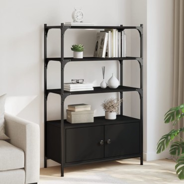 vidaXL Βιβλιοθήκη 3 Επιπέδων Μαύρη 70x30x109,5cm Επεξεργ. Ξύλο 1 τεμ.
