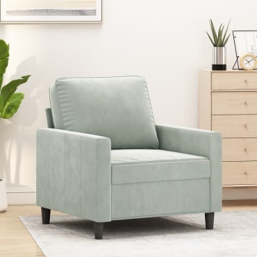 vidaXL Πολυθρόνα Ανοιχτό Γκρι Βελούδινη 78x77x80cm 1 τεμ. Γωνιακός
