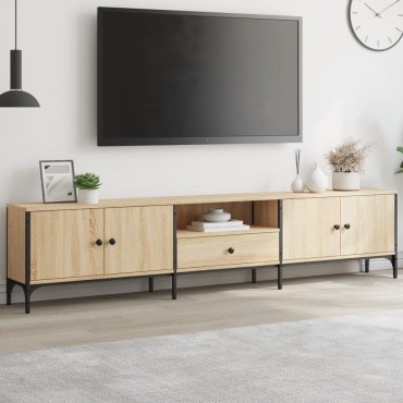vidaXL Έπιπλο Τηλεόρασης με Συρτάρι Sonoma Δρυς 200x25x44cm Επεξ. Ξύλο
