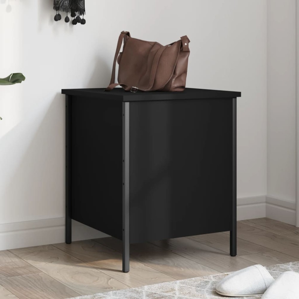 vidaXL Παγκάκι Αποθήκευσης Μαύρο 40x42,5x50cm από Επεξεργ. Ξύλο 1 τεμ.