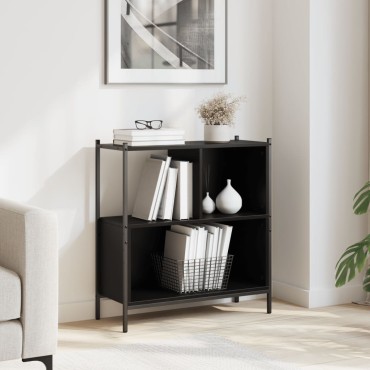 vidaXL Βιβλιοθήκη Μαύρη 72x28x77,5cm από Επεξεργασμένο Ξύλο 1 τεμ.