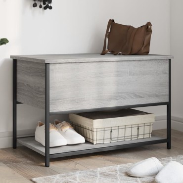 vidaXL Παγκάκι Αποθήκευσης Γκρι Sonoma 70x42,5x47cm Επεξεργασμένο Ξύλο 1 τεμ.