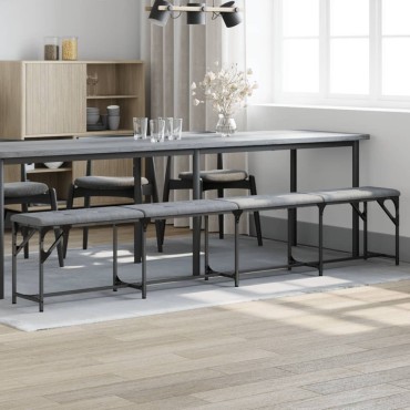 vidaXL Πάγκος Τραπεζαρίας Ανοιχτό Γκρι 248x32x45cm Ατσάλι / Ύφασμα 1 τεμ.