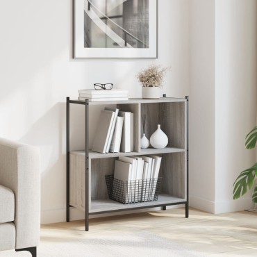 vidaXL Βιβλιοθήκη Γκρι Sonoma 72x28x77,5cm από Επεξεργασμένο Ξύλο 1 τεμ.