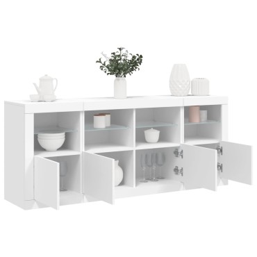 vidaXL Μπουφές με Φώτα LED Λευκός 163x37x67cm 1 τεμ.