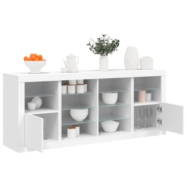 vidaXL Μπουφές με Φώτα LED Λευκός 163x37x67cm 1 τεμ.