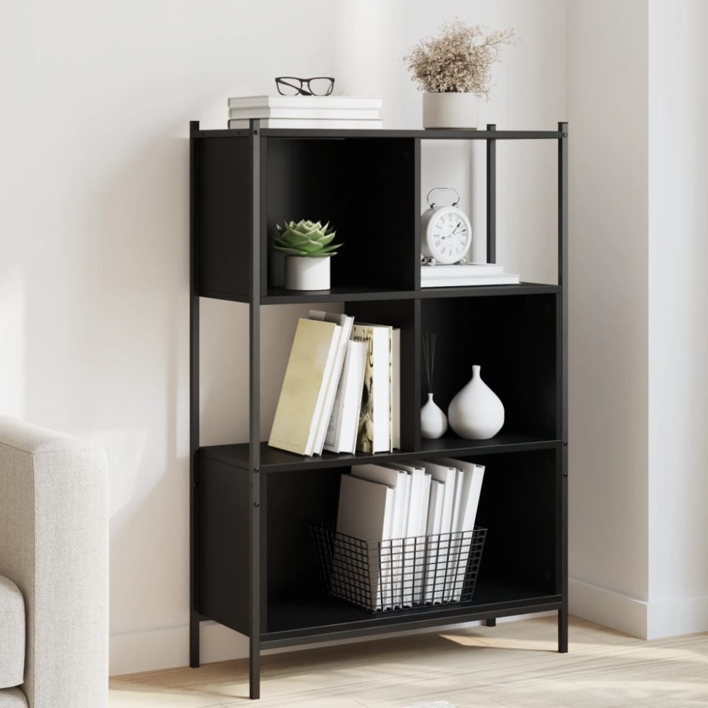 vidaXL Βιβλιοθήκη Μαύρη 72x28x109cm από Επεξεργασμένο Ξύλο 1 τεμ.